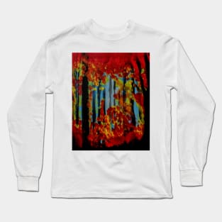 Forest on fire blood flowing like leafs Long Sleeve T-Shirt